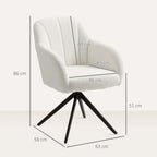 White Teddy Fleece Swivel Accent Chair – Tufted Armchair for Bedroom or Living Room | Premium Home Decor | OFIA HOME