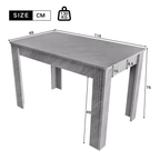 Grey MDF Rectangle Dining Table | 4-Seater | Modern Kitchen & Dining Room | Premium Home Decor | OFIA HOME