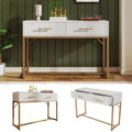 White Dressing Table with 2 Drawers – Minimal Bedroom Vanity, 100cm | Premium Home Decor | OFIA HOME