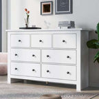 White 7-Drawer Sideboard Cabinet – Minimal Living Room or Kitchen Storage | Premium Home Decor | OFIA HOME