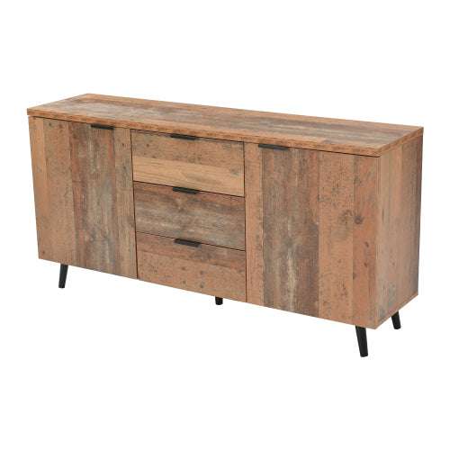 Vintage Brown TV Sideboard Cabinet – 3 Drawers & Adjustable Shelves, 140cm | Premium Home Decor | OFIA HOME