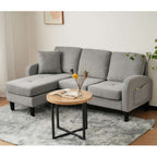 L-Shaped Corner Sofa with Chaise – 3-Seater Cotton-Linen Fabric, 166 x 118cm | Premium Home Decor | OFIA HOME