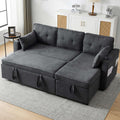 Grey 3-in-1 Convertible L-Shaped Sofa Bed with Storage Chaise | Premium Home Decor | OFIA HOME