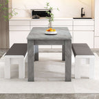 Grey MDF Rectangle Dining Table | 4-Seater | Modern Kitchen & Dining Room | Premium Home Decor | OFIA HOME
