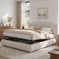 Cream Velvet Super King Ottoman Bed | Hydraulic Storage | 6ft | Premium Home Decor | OFIA HOME