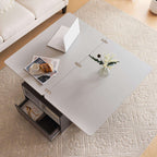 Grey Lift-Up Coffee Table with 2 Drawers – Hidden Storage, 100cm | Premium Home Decor | OFIA HOME