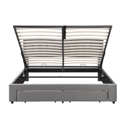 Super King Storage Bed – Velvet Fabric with Ottoman Storage, 180x200cm