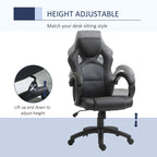 Faux Leather Swivel Office Chair | Armrests & Castors | Premium Home Decor | OFIA HOME
