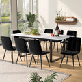 Extendable Marble-Effect Dining Table – White MDF with Metal Legs, 140–180cm | Premium Home Decor | OFIA HOME