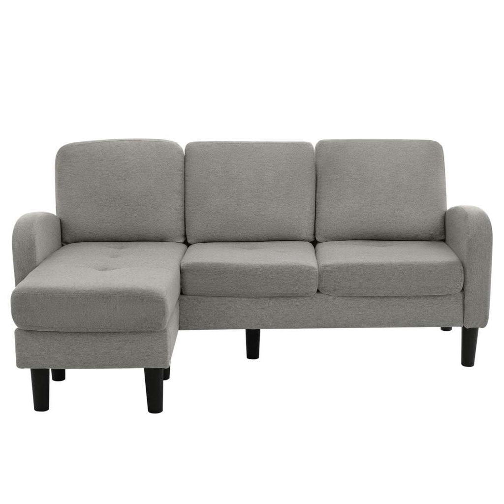 L-Shaped Corner Sofa with Chaise – 3-Seater Cotton-Linen Fabric, 166 x 118cm | Premium Home Decor | OFIA HOME