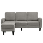 L-Shaped Corner Sofa with Chaise – 3-Seater Cotton-Linen Fabric, 166 x 118cm | Premium Home Decor | OFIA HOME