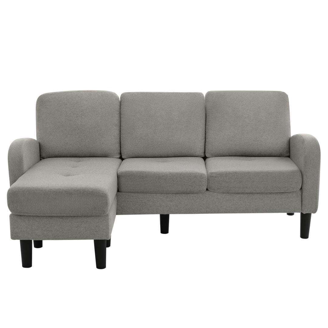 L-Shaped Corner Sofa with Chaise – 3-Seater Cotton-Linen Fabric, 166 x 118cm | Premium Home Decor | OFIA HOME