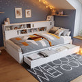 White Storage Daybed | Double Sofa Bed with Drawers & Shelves | 4ft6 | Premium Home Decor | OFIA HOME