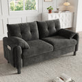 Grey Chenille 2 Seater Sofa with Side Storage Pockets | Compact | Premium Home Decor | OFIA HOME