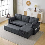 Grey 3-in-1 Convertible L-Shaped Sofa Bed with Storage Chaise | Premium Home Decor | OFIA HOME