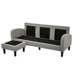 L-Shaped Corner Sofa with Chaise – 3-Seater Cotton-Linen Fabric, 166 x 118cm | Premium Home Decor | OFIA HOME