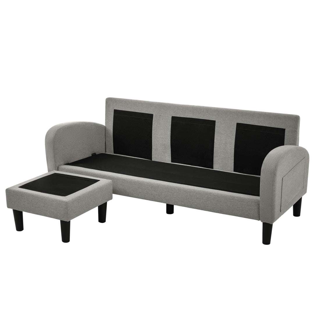 L-Shaped Corner Sofa with Chaise – 3-Seater Cotton-Linen Fabric, 166 x 118cm | Premium Home Decor | OFIA HOME