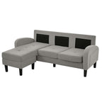 L-Shaped Corner Sofa with Chaise – 3-Seater Cotton-Linen Fabric, 166 x 118cm | Premium Home Decor | OFIA HOME