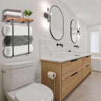 Iron & Wood Wall-Mounted Towel Rack – Minimal Bathroom Storage | Premium Home Decor | OFIA HOME