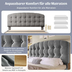 Grey Velvet King Bed | Storage Drawers & Adjustable Headboard | 5ft | Premium Home Decor | OFIA HOME
