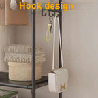 Black Multifunctional Clothes Rail & Shoe Rack | Freestanding Garment Stand with Storage Shelf | Premium Home Decor | OFIA HOME