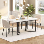 Marble Effect Dining Table 140x80cm | Black Metal Frame | Premium Home Decor | OFIA HOME