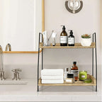 2-Tier Wooden Shelving Unit – Minimal Plant & Book Stand | Premium Home Decor | OFIA HOME