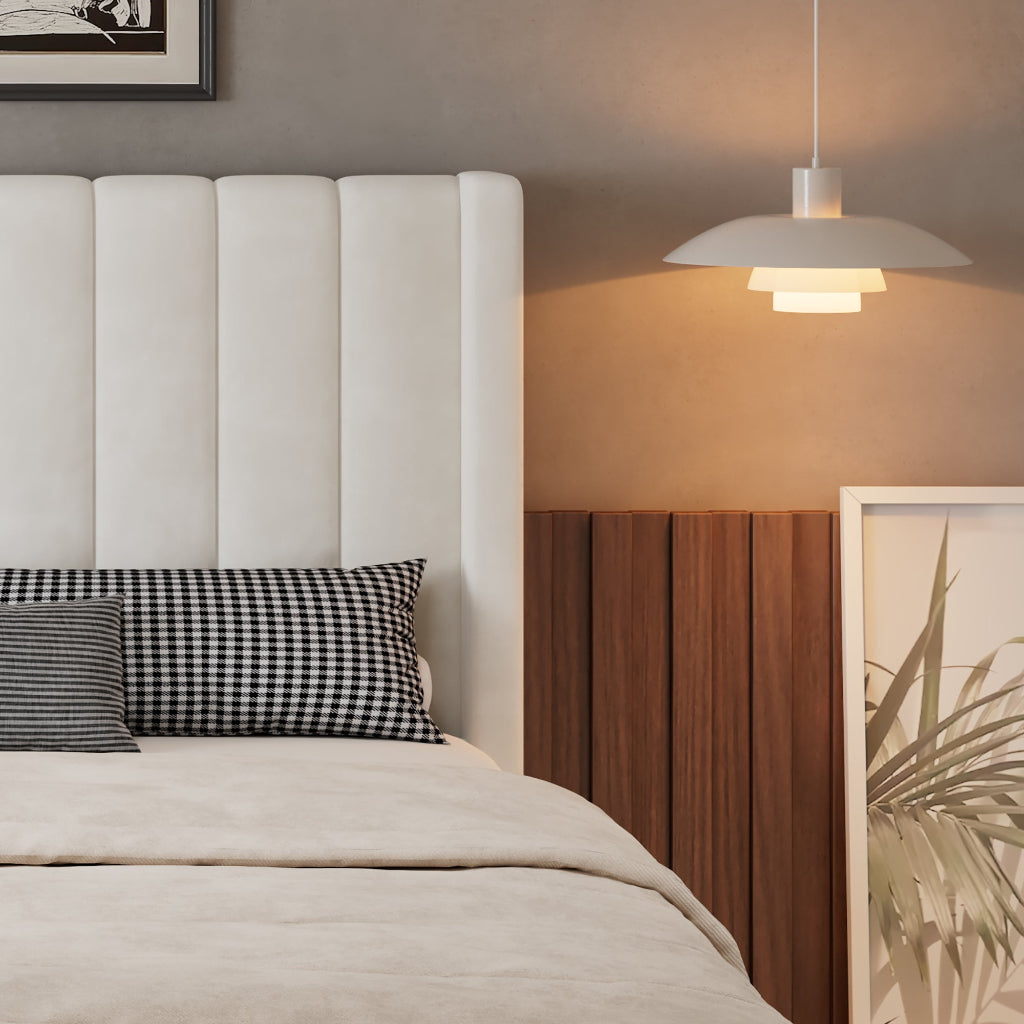 Upholstered Double Bed with Storage | 4ft6 135x190cm | 4 Drawer Divan, Velvet Headboard | Beige
