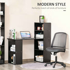 Black Computer Desk with 6-Tier Bookshelf | 120cm Home Office Writing Workstation | Premium Home Decor | OFIA HOME