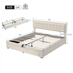 Cream Velvet Super King Storage Bed – Ottoman Storage, 180x200cm | Premium Home Decor | OFIA HOME