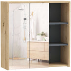 Five-Shelf Mirrored Bathroom Cabinet – Wood-Effect | Premium Home Decor | OFIA HOME