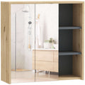 Five-Shelf Mirrored Bathroom Cabinet – Wood-Effect | Premium Home Decor | OFIA HOME