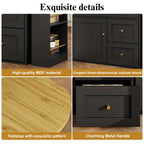 Black Extendable Bar Table with Storage | 138–204cm Telescopic | Premium Home Decor | OFIA HOME