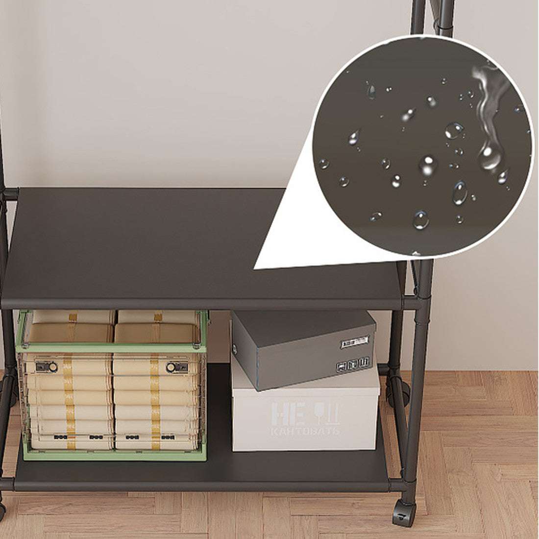Black Multifunctional Clothes Rail & Shoe Rack | Freestanding Garment Stand with Storage Shelf | Premium Home Decor | OFIA HOME