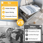 Grey Velvet Daybed with Hydraulic Storage | Single Sofa Bed 3ft 90x190cm | Children | Premium Home Decor | OFIA HOME