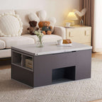 Grey Lift-Up Coffee Table with 2 Drawers – Hidden Storage, 100cm | Premium Home Decor | OFIA HOME