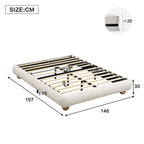 Boucle Upholstered Double Bed — Beige | Premium Home Decor | OFIA HOME