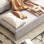 Grey Velvet Single Daybed with Trundle | 3ft 90x190cm | Premium Home Decor | OFIA HOME