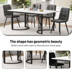 Marble Effect Dining Table 140x80cm | Black Metal Frame | Premium Home Decor | OFIA HOME