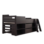White Mid Sleeper Cabin Bed with Drawers & Shelf | 3ft 90x190cm | Premium Home Decor | OFIA HOME