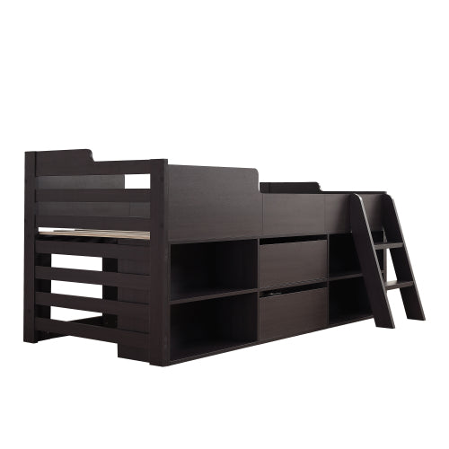 White Mid Sleeper Cabin Bed with Drawers & Shelf | 3ft 90x190cm | Premium Home Decor | OFIA HOME