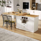 White Extendable Bar Table with Swivel & Storage – Living Room or Dining Room, 120–180cm | Premium Home Decor | OFIA HOME