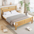 Rattan Wood Double Bed Frame — Natural | Premium Home Decor | OFIA HOME