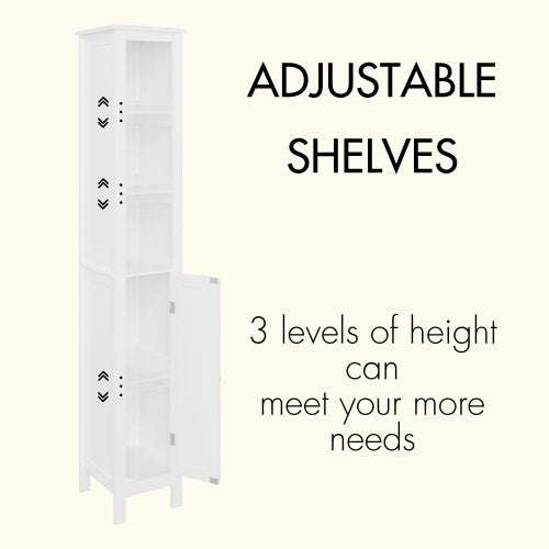 Tall Bathroom Storage Cabinet | 170cm | Slim Freestanding Cupboard | Premium Home Decor | OFIA HOME