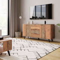 Vintage Brown TV Sideboard Cabinet – 3 Drawers & Adjustable Shelves, 140cm | Premium Home Decor | OFIA HOME