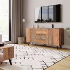 Vintage Brown TV Sideboard Cabinet – 3 Drawers & Adjustable Shelves, 140cm | Premium Home Decor | OFIA HOME
