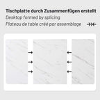 Marble Effect Dining Table 140x80cm | Black Metal Frame | Premium Home Decor | OFIA HOME