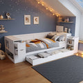 White Children's Daybed | Storage Drawers, Shelves & Bedside | 3ft | Premium Home Decor | OFIA HOME