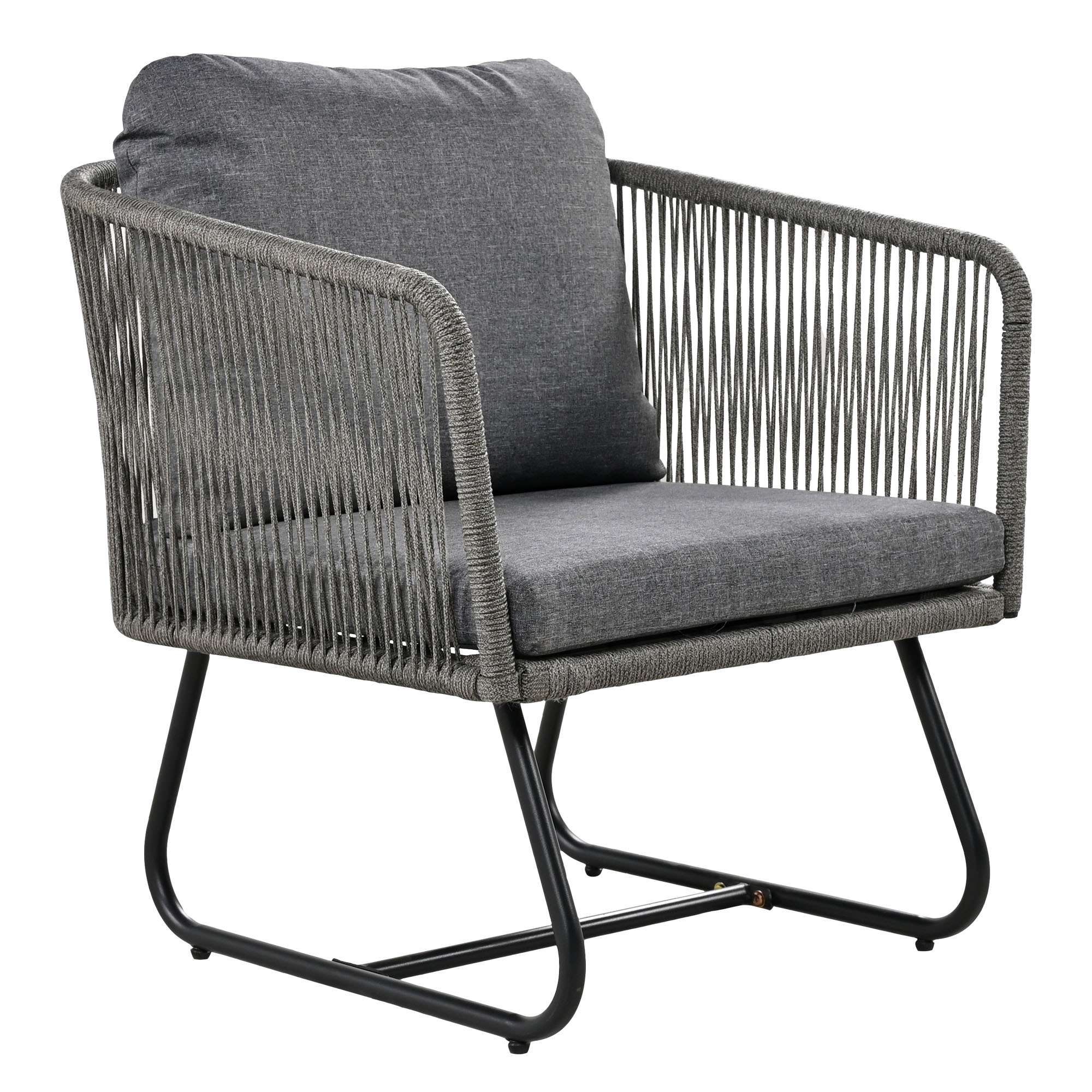 5-Seat Garden Lounge Set with Glass Coffee Table | Grey | Thick Cushions | Premium Home Decor | OFIA HOME