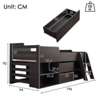 White Mid Sleeper Cabin Bed with Drawers & Shelf | 3ft 90x190cm | Premium Home Decor | OFIA HOME